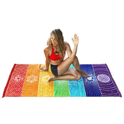 Bohemia India Mandala Blanket Beach Yoga Mat - iztia