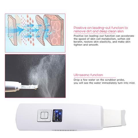 Ultrasonic Skin Scrubber Face Cleanser Blackhead Acne Removal Facial Spa Vibration Massager Ultrasound Peeling Clean Machine 394 - iztia