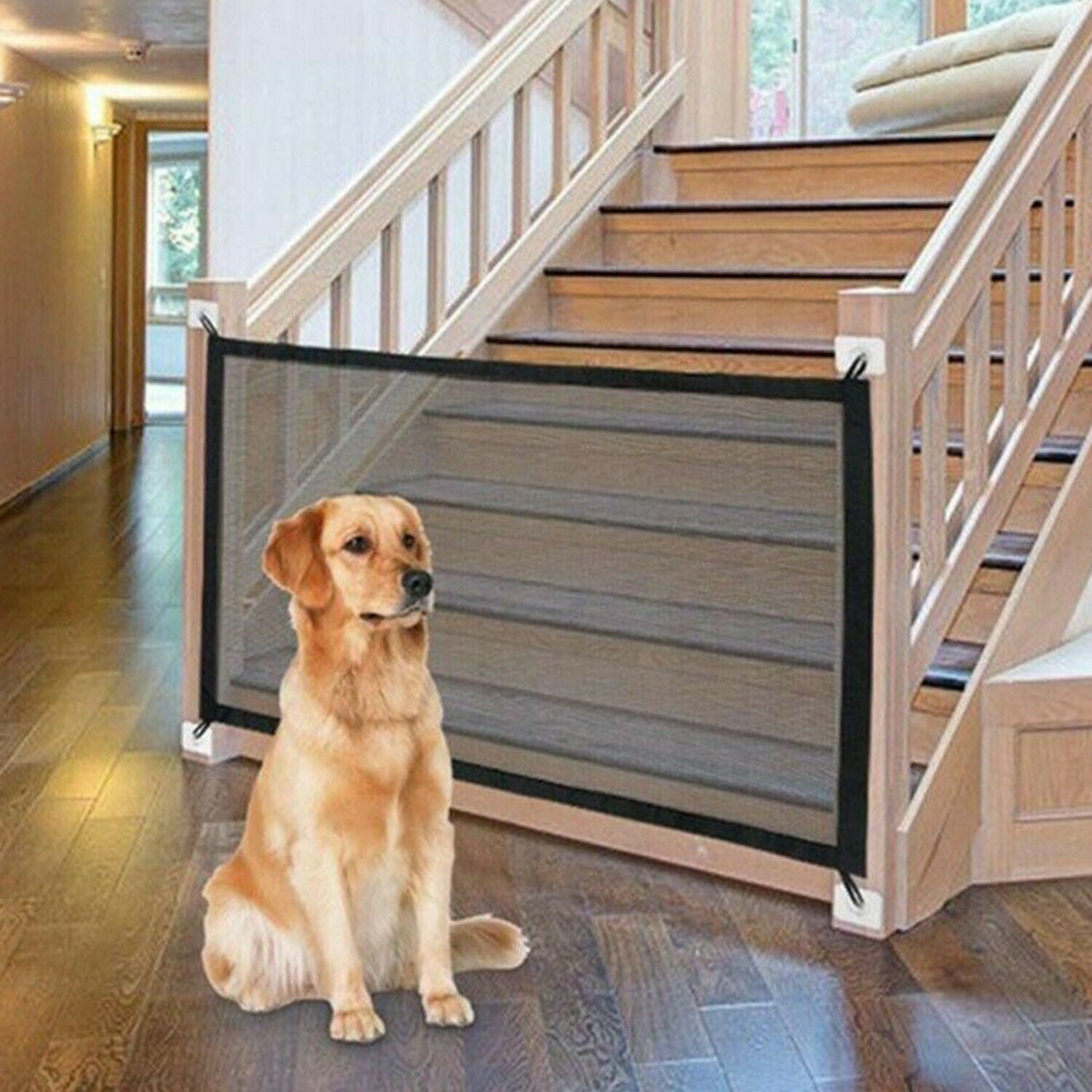 Pet Dog Fence Gate Safe Guard Safety Enclosure Dog Fences Dog Gate The Ingenious Mesh Magic Pet Gate Pet Supplies Dropshipping - iztia