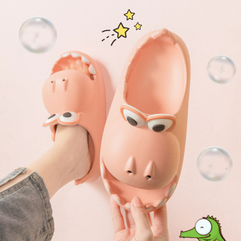 Kids Dinosaur Slippers Wholesale Summer Cartoon Parent Child Outdoor Home EVA Sandals Women Men Kids Cute Slippers Baby Shoes - iztia