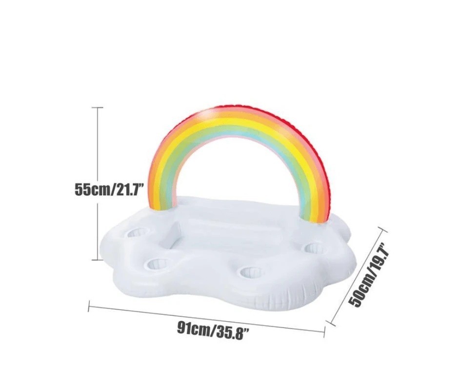 Rainbow Inflatable Pool Float Cooler - iztia