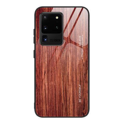 Wood grain tempered glass phone case - iztia