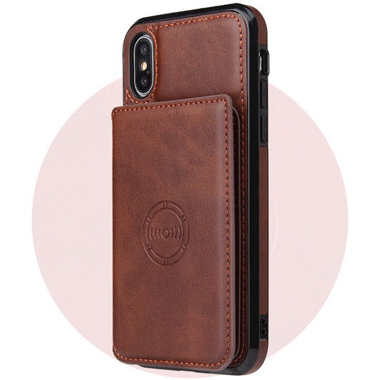 Card wallet leather case phone case - iztia