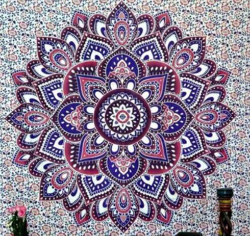 Indian Mandala Tapestry Green Blue Flower Beautiful Wall Art Tapestry 210x150cm Bedspread Beach Towel Yoga Blanket Table Cloth - iztia