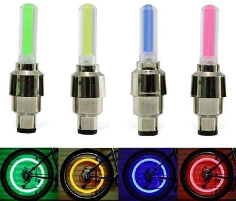 Neon Lights Tyre Wheel Valve Cap Light LED Car Tire Valve Caps Air Cover Tire Rim Valve Wheel Stem Cap Bike Light - iztia