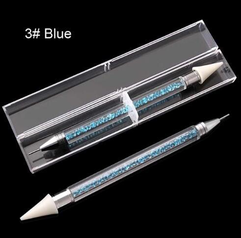 Dual-ended Nail Dotting Pen Diamond Painting Pen Crystal Beads Handle Rhinestone Studs Picker Wax Pencil Manicure - iztia