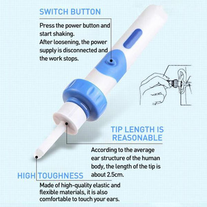 Safety Electric Cordless Vacuum Ear Cleaner Wax Remover Painless Cleaning Tool - iztia