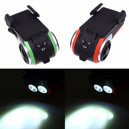 5 In 1 Double LED Bicycle Light Bluetooth Audio MP3 Player Speaker Charging Power Bank Ring Bell Bicycle Phone Holder - iztia