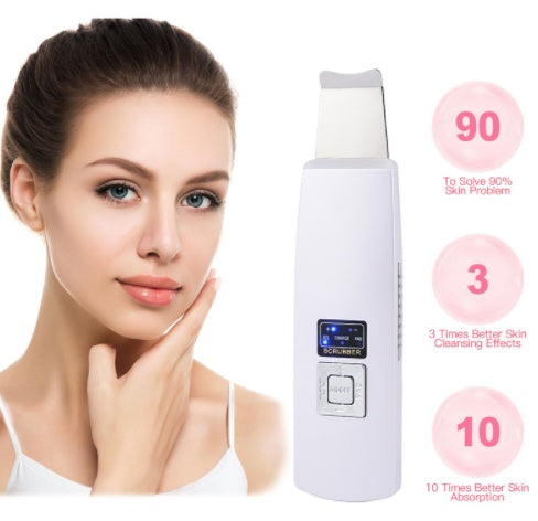 Ultrasonic Skin Scrubber Face Cleanser Blackhead Acne Removal Facial Spa Vibration Massager Ultrasound Peeling Clean Machine 394 - iztia