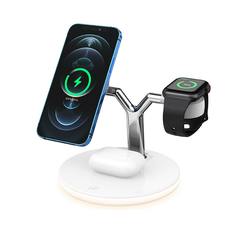 Compatible with Apple, 3 In 1 Magnetic Wireless Charger 15W Fast Charging Station For Magsafe Chargers - iztia