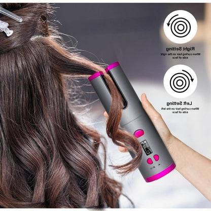 Cordless Automatic Hair Curler Iron Wireless Curling Iron - iztia