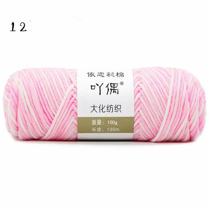 8 Strands Of Gradient Milk Cotton Wool Hand-knitted Medium Thick - iztia