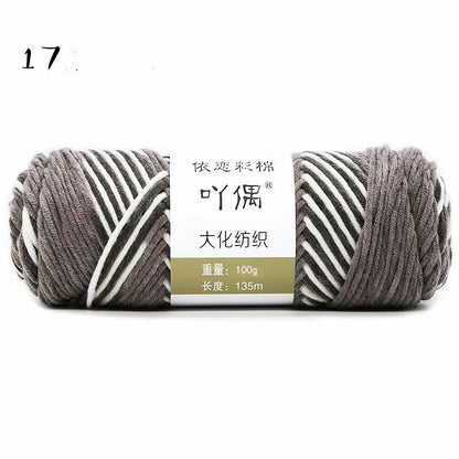 8 Strands Of Gradient Milk Cotton Wool Hand-knitted Medium Thick - iztia