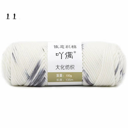 8 Strands Of Gradient Milk Cotton Wool Hand-knitted Medium Thick - iztia