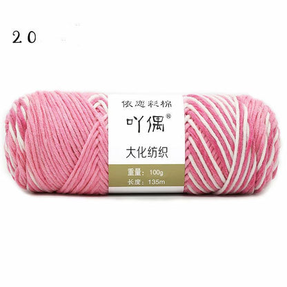 8 Strands Of Gradient Milk Cotton Wool Hand-knitted Medium Thick - iztia