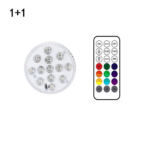 13 Led Submersible Light for Swimming Pool Garden Fountain Bathroom IP68 Waterproof Underwater Lamp with Suction Cup RF Remote - iztia