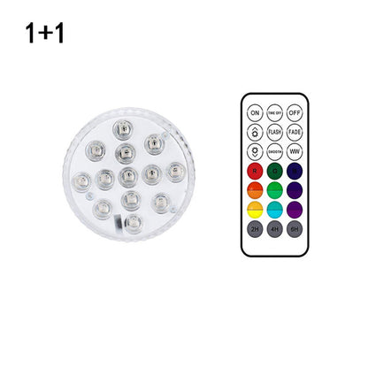 13 Led Submersible Light for Swimming Pool Garden Fountain Bathroom IP68 Waterproof Underwater Lamp with Suction Cup RF Remote - iztia