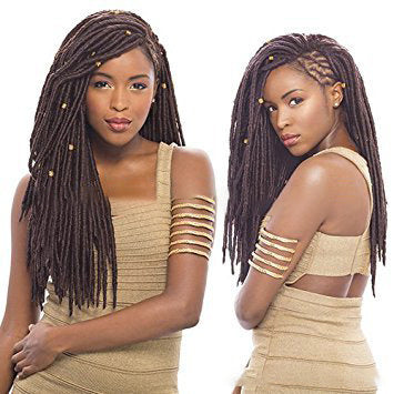 African black solid braided chemical fiber wig - iztia