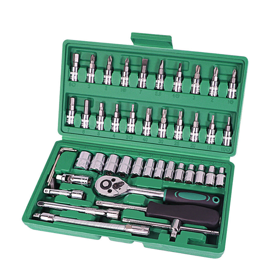 Car Repair Tool 46pcs Inch Socket Set Car Repair Tool Ratchet Torque Wrench Combo Tools Kit Auto Repairing Tool Set - iztia