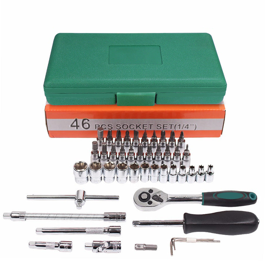 Car Repair Tool 46pcs Inch Socket Set Car Repair Tool Ratchet Torque Wrench Combo Tools Kit Auto Repairing Tool Set - iztia