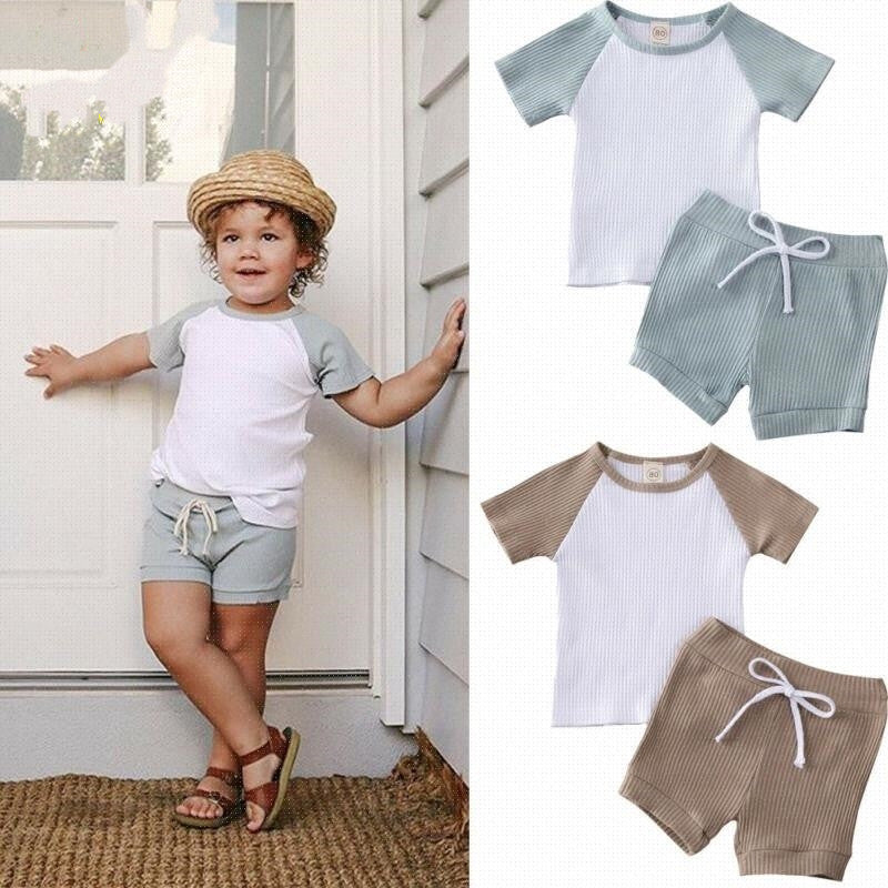 Shirt Shorts 2pcs For Baby Clothes Boy Kids Boys Clothing - iztia