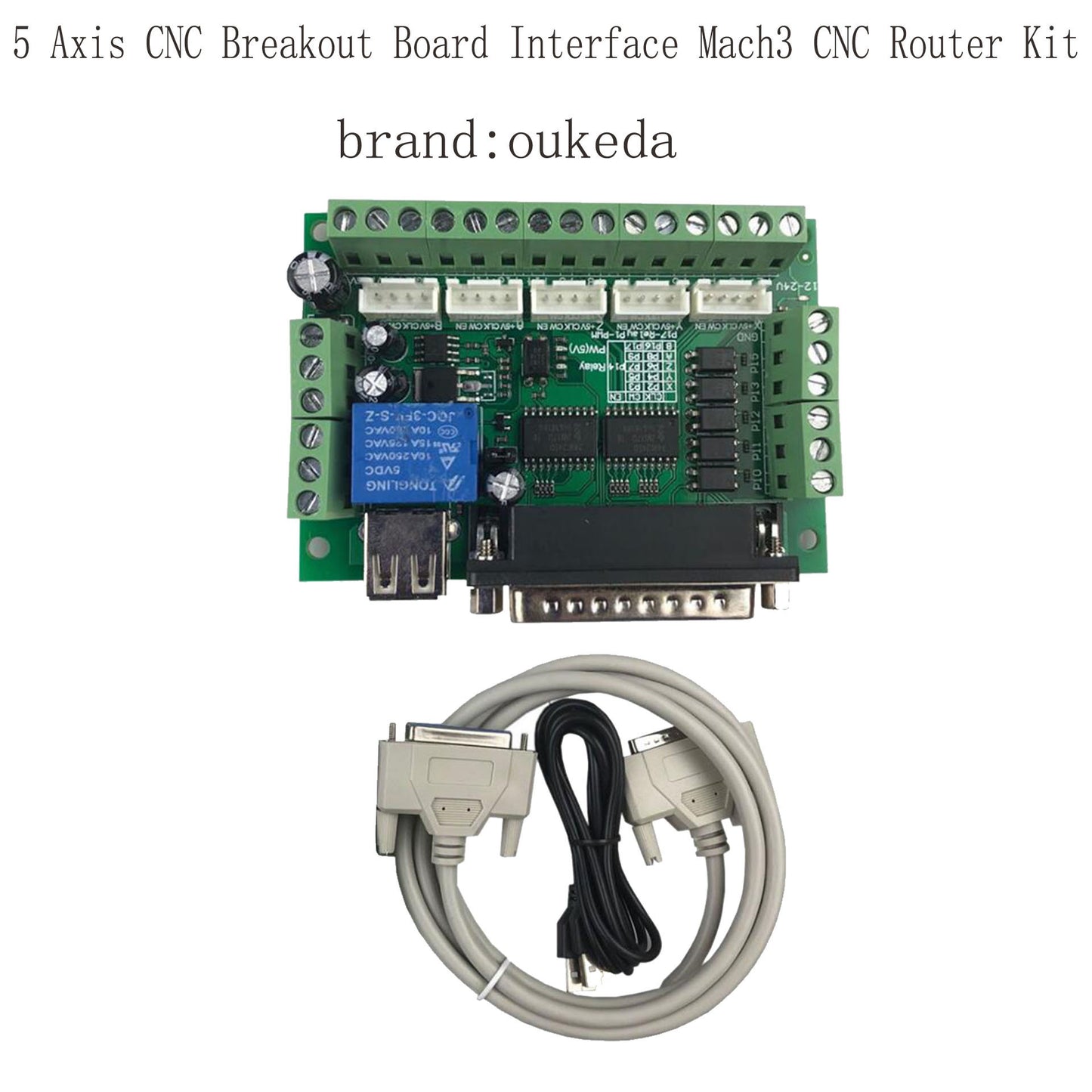 5 Axis CNC Breakout Board Interface Mach3 CNC Router Kit - iztia