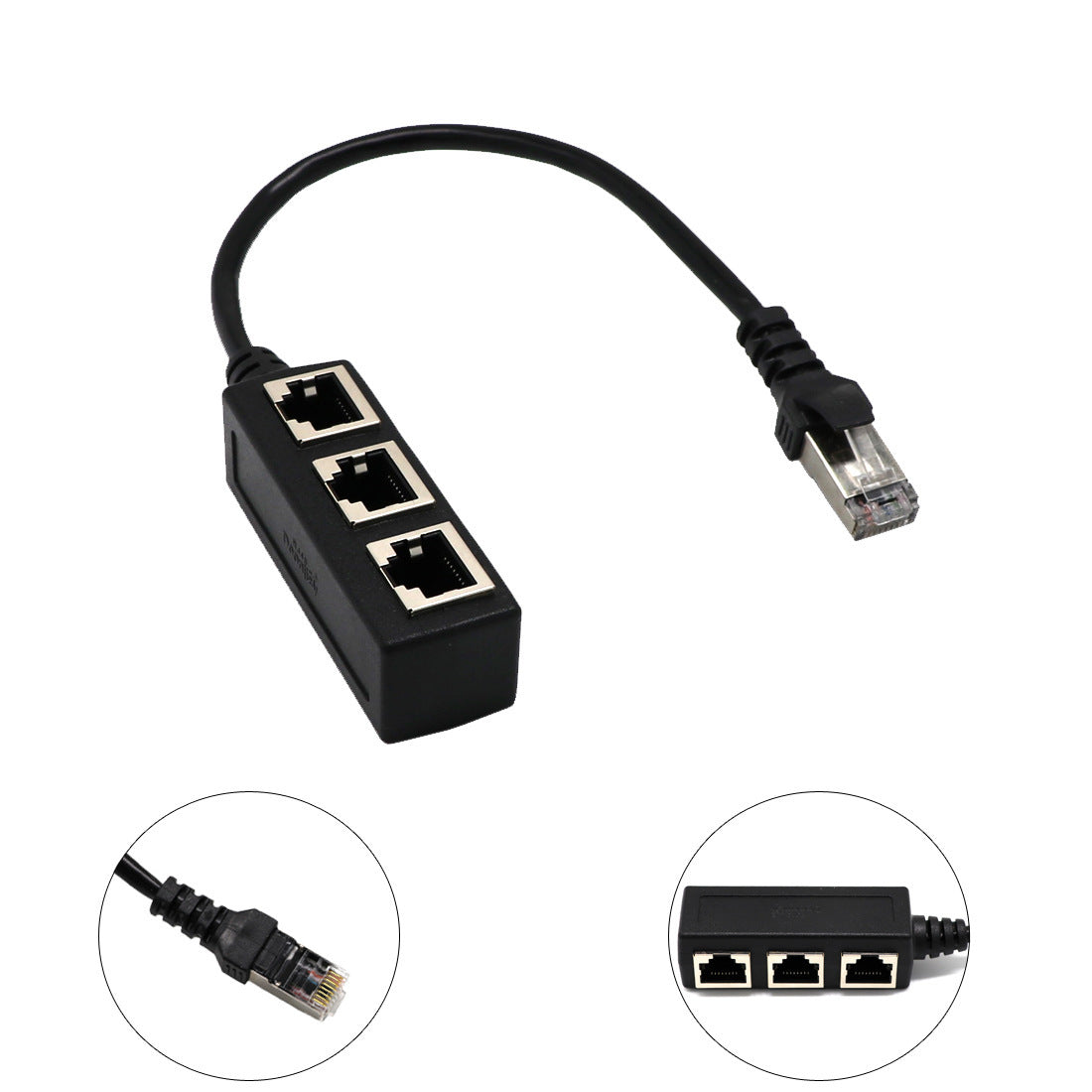 Network Cable Adapter Cable Connecting Line One Male 3 Bus CATE 6 Line - iztia