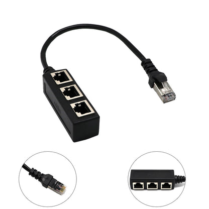 Network Cable Adapter Cable Connecting Line One Male 3 Bus CATE 6 Line - iztia