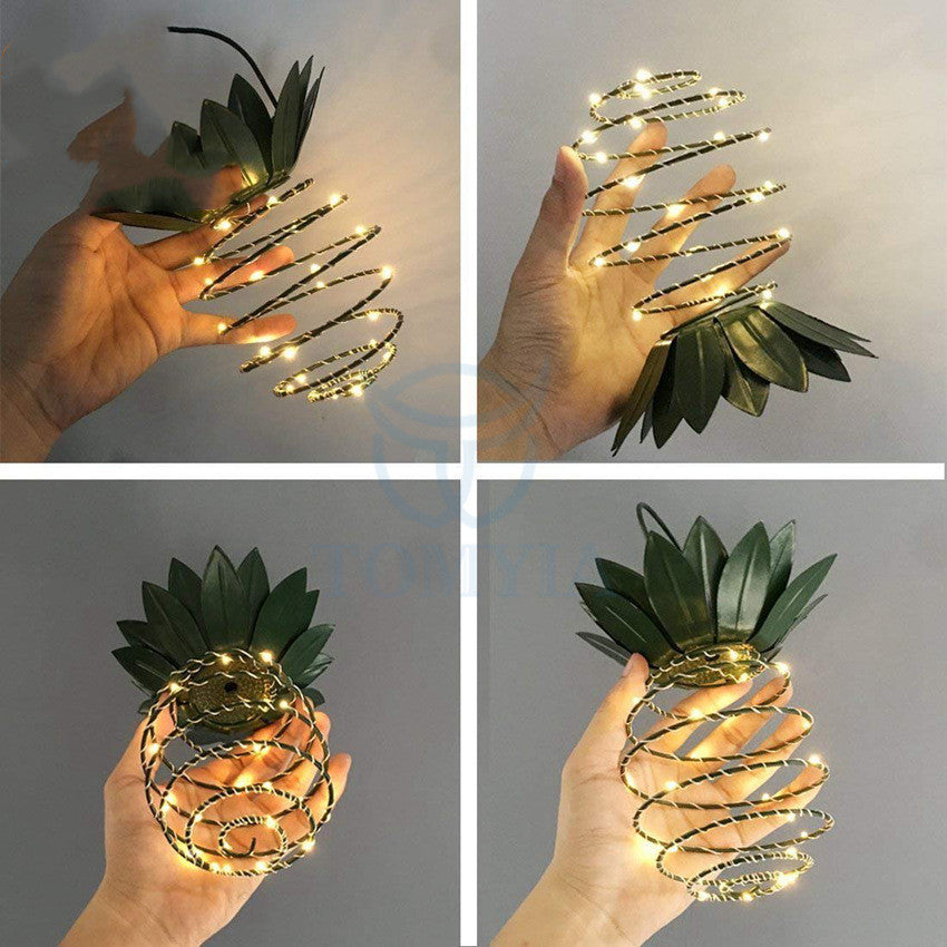 Outdoor Waterproof Garden Pineapple Solar Lights Path Lights Hanging Fairy Lights Solar Led Warm Fairy String Decor - iztia