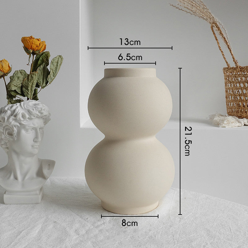 Simplicity Ceramic Vase Dry Flower Arrangement Home Decoration Ornament Living Room Display Art Vases - iztia