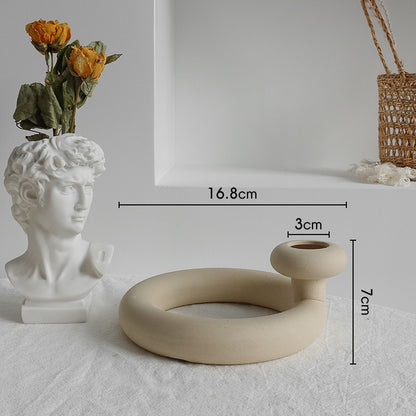 Simplicity Ceramic Vase Dry Flower Arrangement Home Decoration Ornament Living Room Display Art Vases - iztia