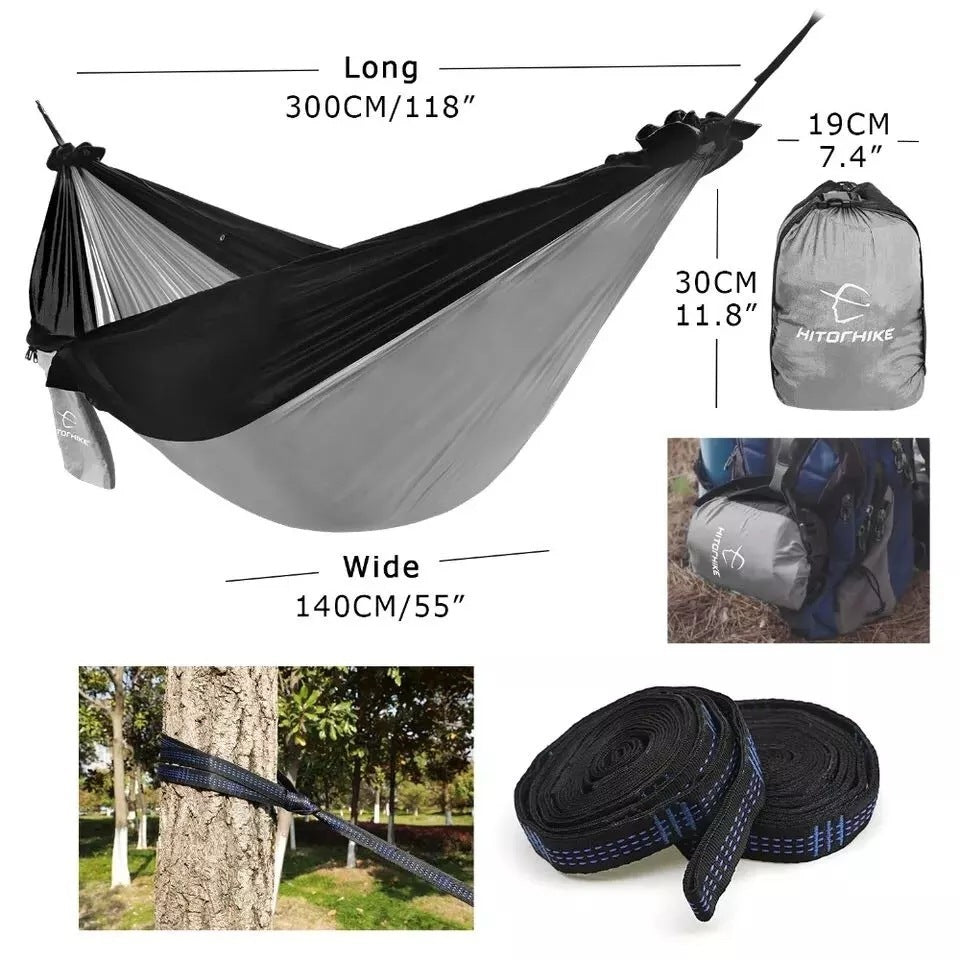 Backpacking Hammock - Portable Nylon Parachute Outdoor Double Hammock - iztia