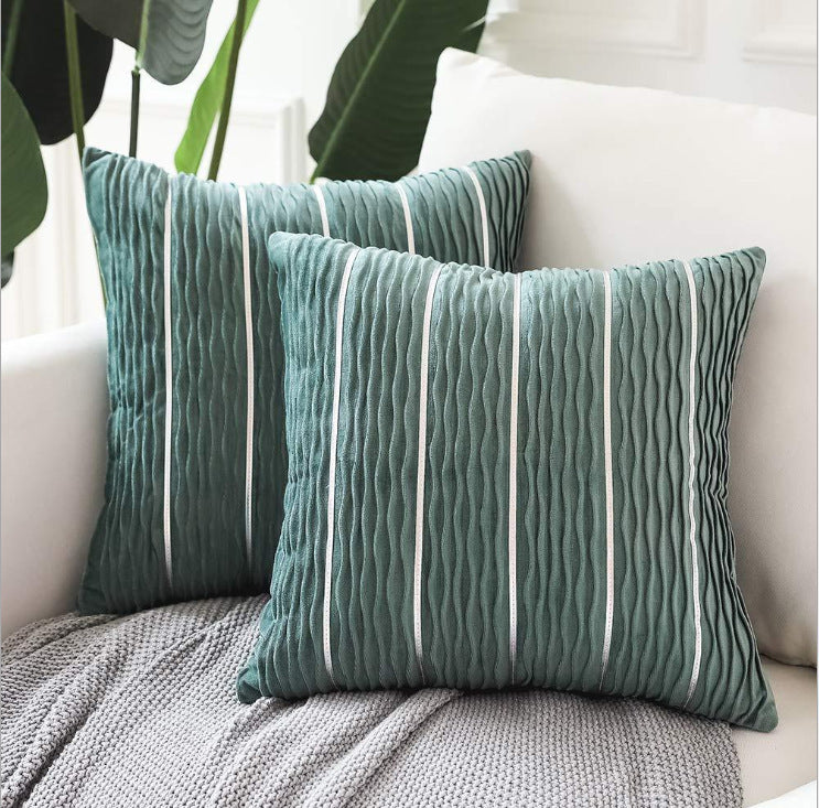 Simple Luxury Striped Velvet Pillow Cover Pillow Cushion Cover Pillow Case Covers for Sofa Flannel Velvet Sofa Cushion Cover - iztia