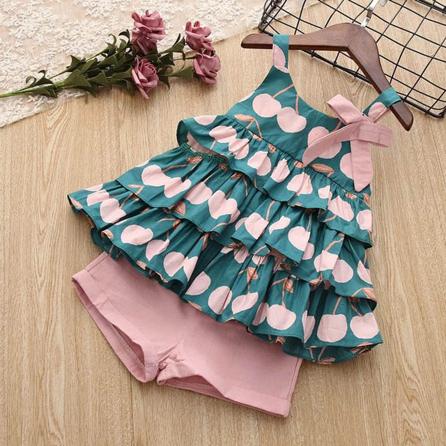 Kids Girls Clothes For Baby Girl Kids T-Shirt Shorts Suit - iztia