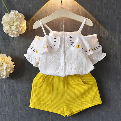 Kids Girls Clothes For Baby Girl Kids T-Shirt Shorts Suit - iztia