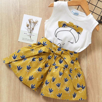 Kids Girls Clothes For Baby Girl Kids T-Shirt Shorts Suit - iztia