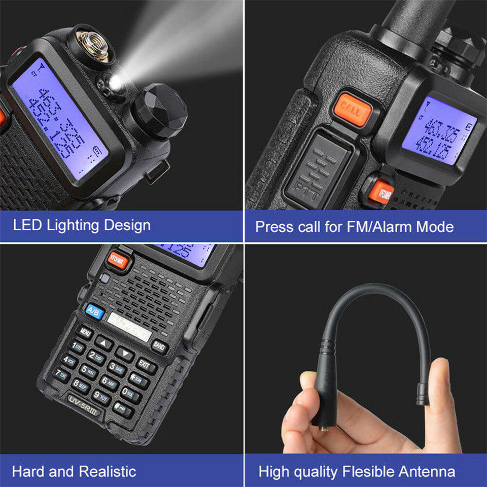 Baofeng Uv-5R Three Segment Walkie Talkie Vhf 220-226Mhz Uhf Frequency Dual Antenna Walkie Talkie Civil Handpiece - iztia