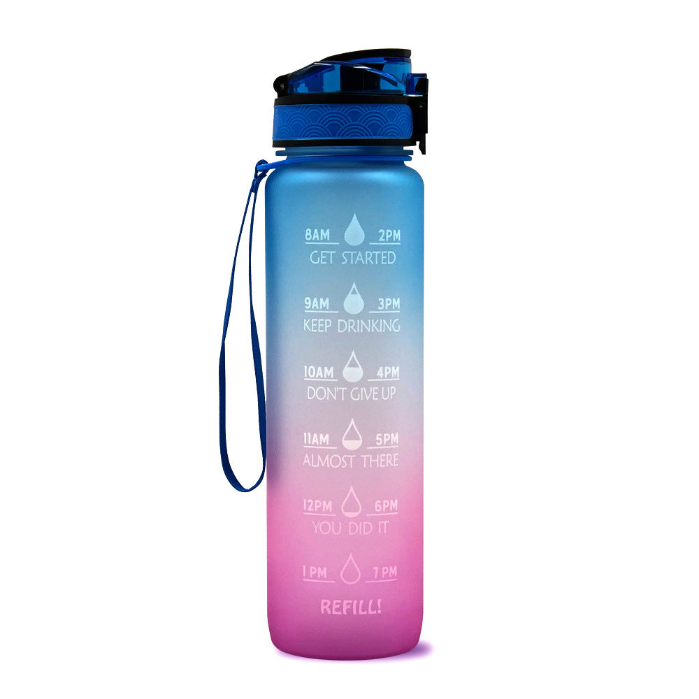 1L Tritan Water Bottle With Time Marker Bounce Cover Motivational Water Bottle Cycling Leakproof Cup For Sports Fitness Bottles - iztia