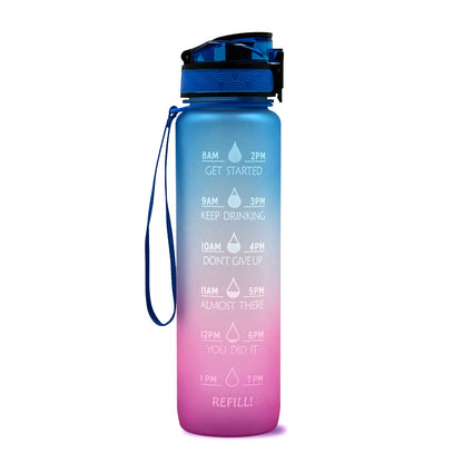 1L Tritan Water Bottle With Time Marker Bounce Cover Motivational Water Bottle Cycling Leakproof Cup For Sports Fitness Bottles - iztia