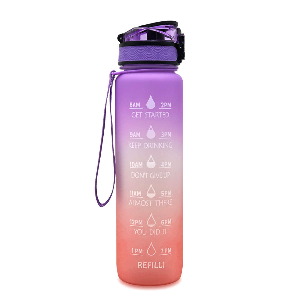 1L Tritan Water Bottle With Time Marker Bounce Cover Motivational Water Bottle Cycling Leakproof Cup For Sports Fitness Bottles - iztia