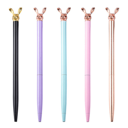 New Korean Fashion Cute Rabbit Metal Pen Metal Ballpoint Pen Custom Rotating Metal Pen Ballpoint Pen - iztia