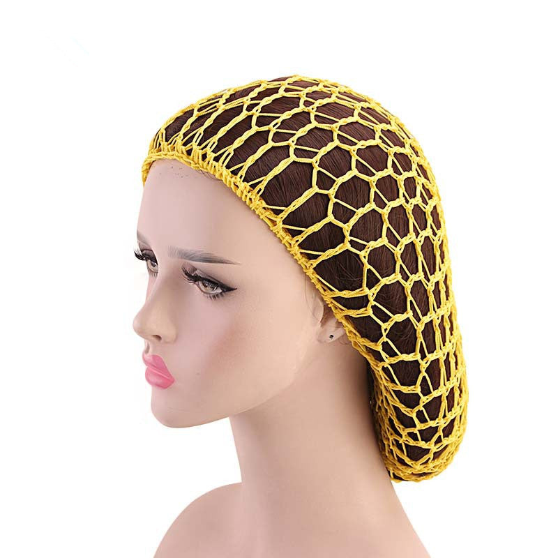 Ladies Hand Crocheted Drooping Hair Net, Hair Care Long Net Bag, Mesh Night Cap - iztia