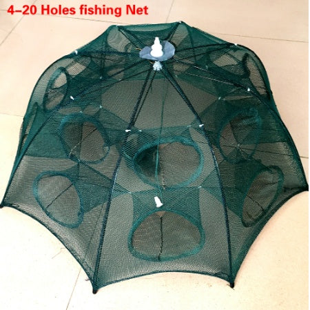 Strengthened 4-20 Holes Automatic Fishing Net Shrimp Cage Nylon Foldable Fish Trap Cast Net Cast Fold Crab Trap Fishing Network - iztia