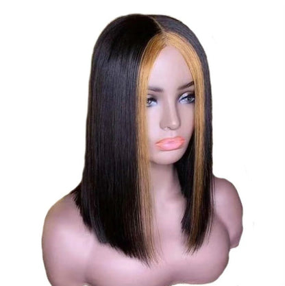 Explosion Style Front Lace Straight Hair Wig European And American Women'S Wig Short Straight Hair Human Hair Wigs - iztia