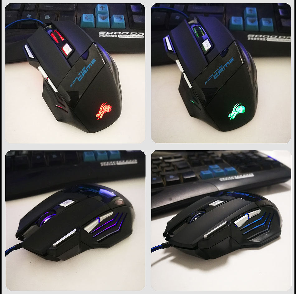 7-button Colorful Glowing USB Gaming Mouse - iztia