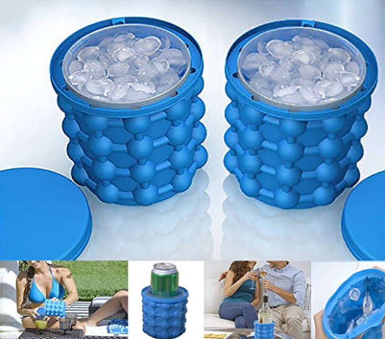 Silicone Ice Maker Quick Cold Ice Bucket Ice Cube Storage Silicone Bucket - iztia