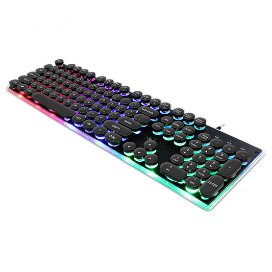 Desktop Manipulator Feel Floating Round Cap Gaming Luminous Gaming Keyboard - iztia