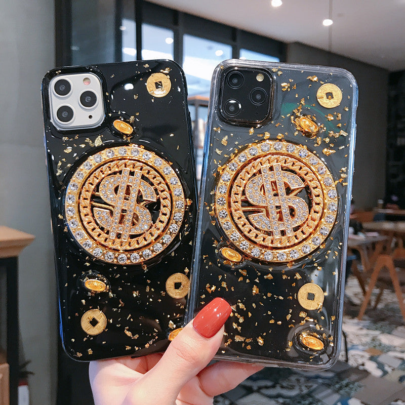 3D Diamond Dollar Turnplate Phone Case Luxury Designer - iztia