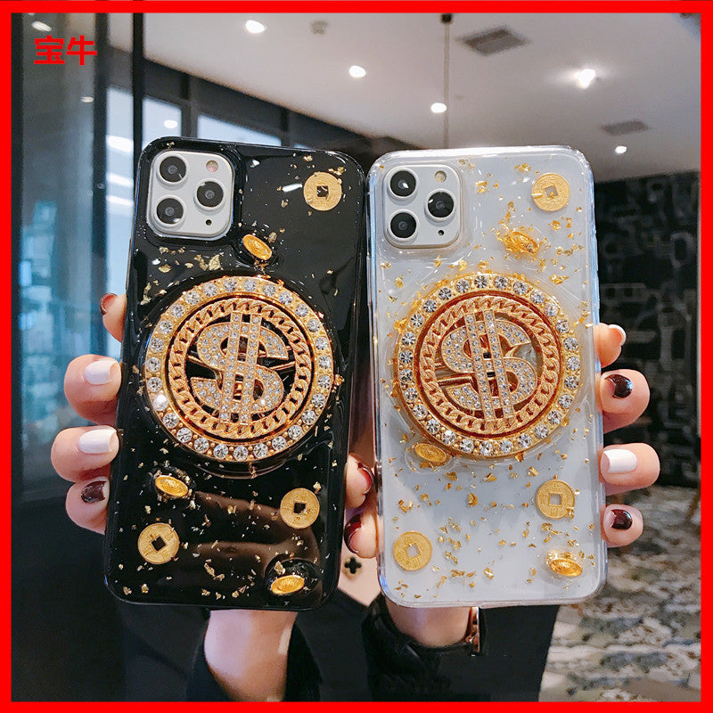 3D Diamond Dollar Turnplate Phone Case Luxury Designer - iztia