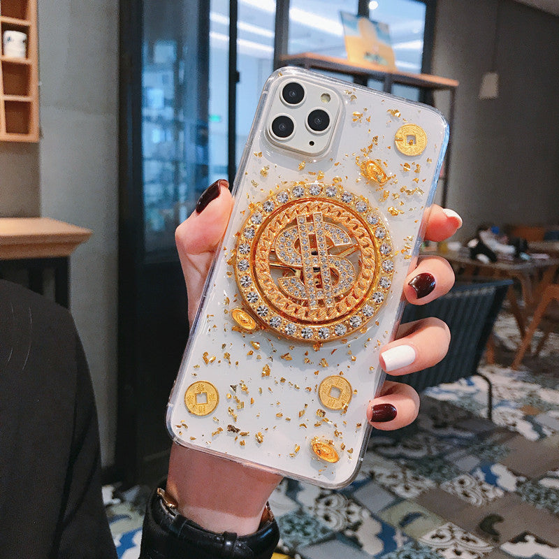 3D Diamond Dollar Turnplate Phone Case Luxury Designer - iztia